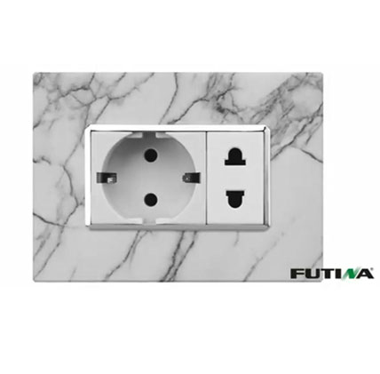 फ्यूटिना इतालवी मानक फ्लैट प्लेट स्विच और सॉकेट वायरिंग डिवाइस रंगीन प्लेट H100s के साथ